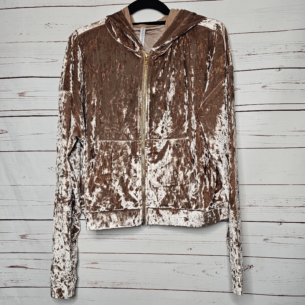 Fabletics Crushed Velour Zip Up Hoodie